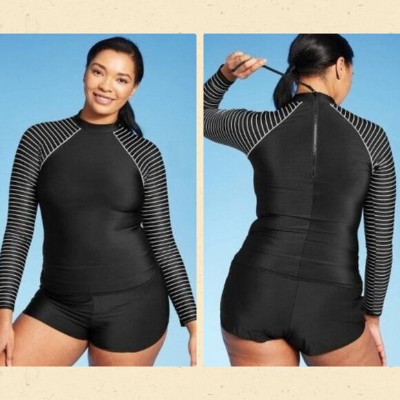 Women's Mock Neck Long Sleeve Rashguard Small - Picture 1 of 6